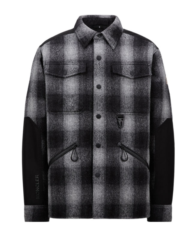Moncler Wool Down Shirt Jacket In Black