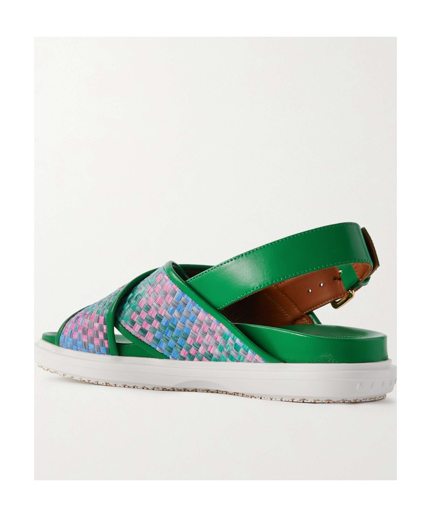 Marni Round Head Flat-soled Sandals In Multicolor