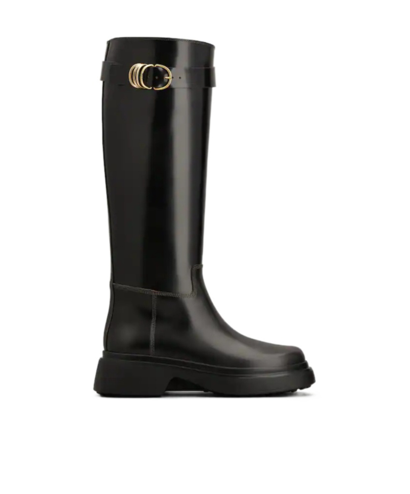 Tod's Leather Knee-high Boots In Black