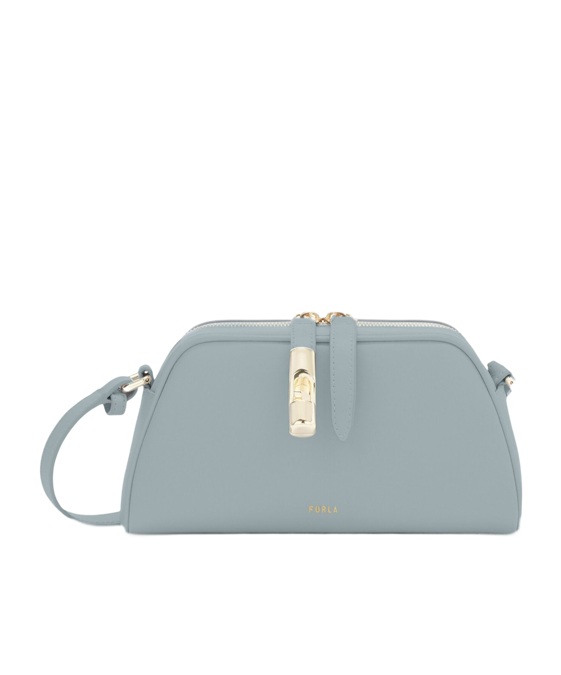 Furla Goccia Mini Bag In Leather Color Light Blue In Blue