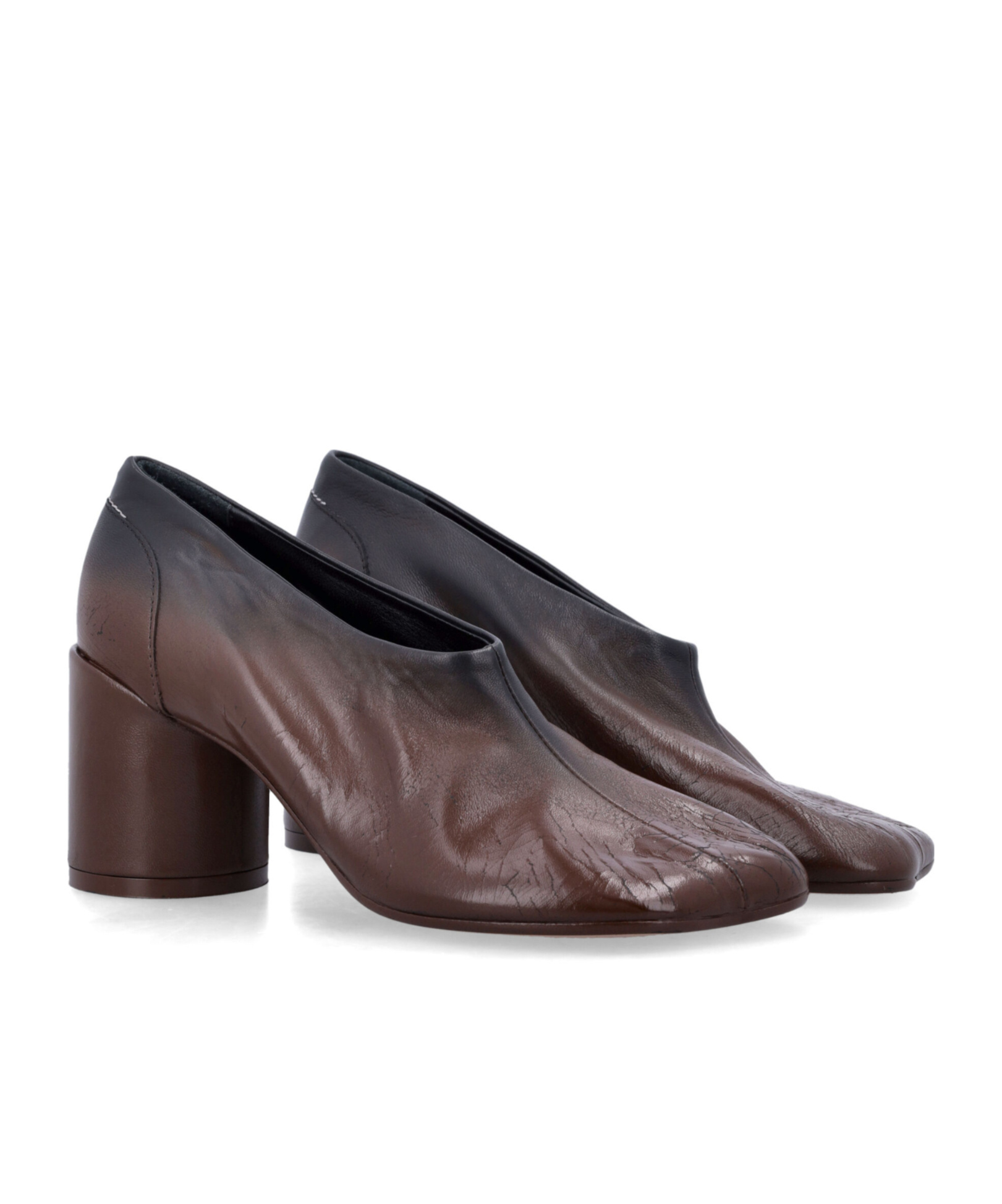 Mm6 Maison Margiela 70mm Anatomic Leather Block-heel Pumps In Brown