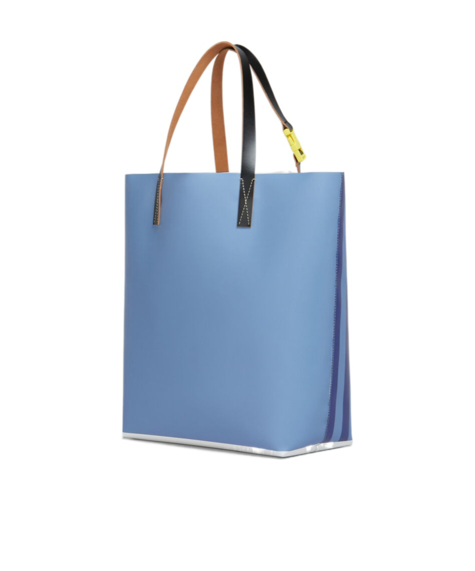 Marni Striped Tribeca Tote Bag In Blue