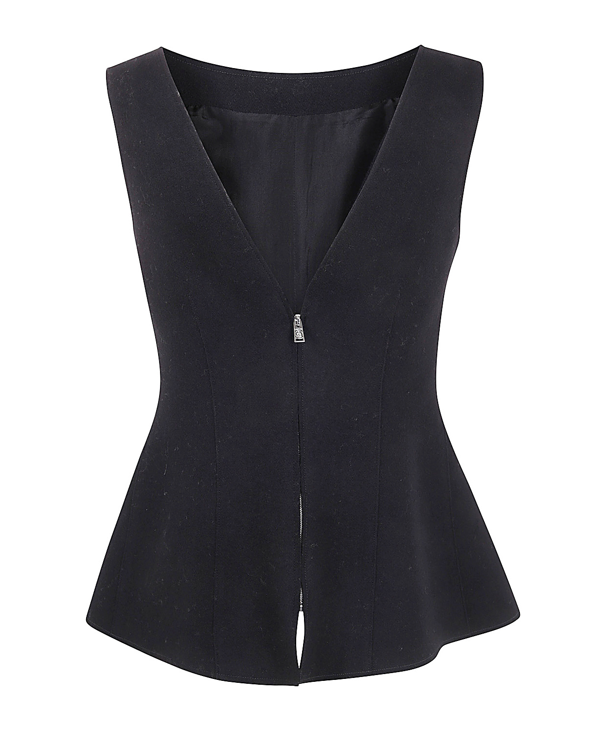 Lanvin Flared Sleeveless Peplum Top In Black
