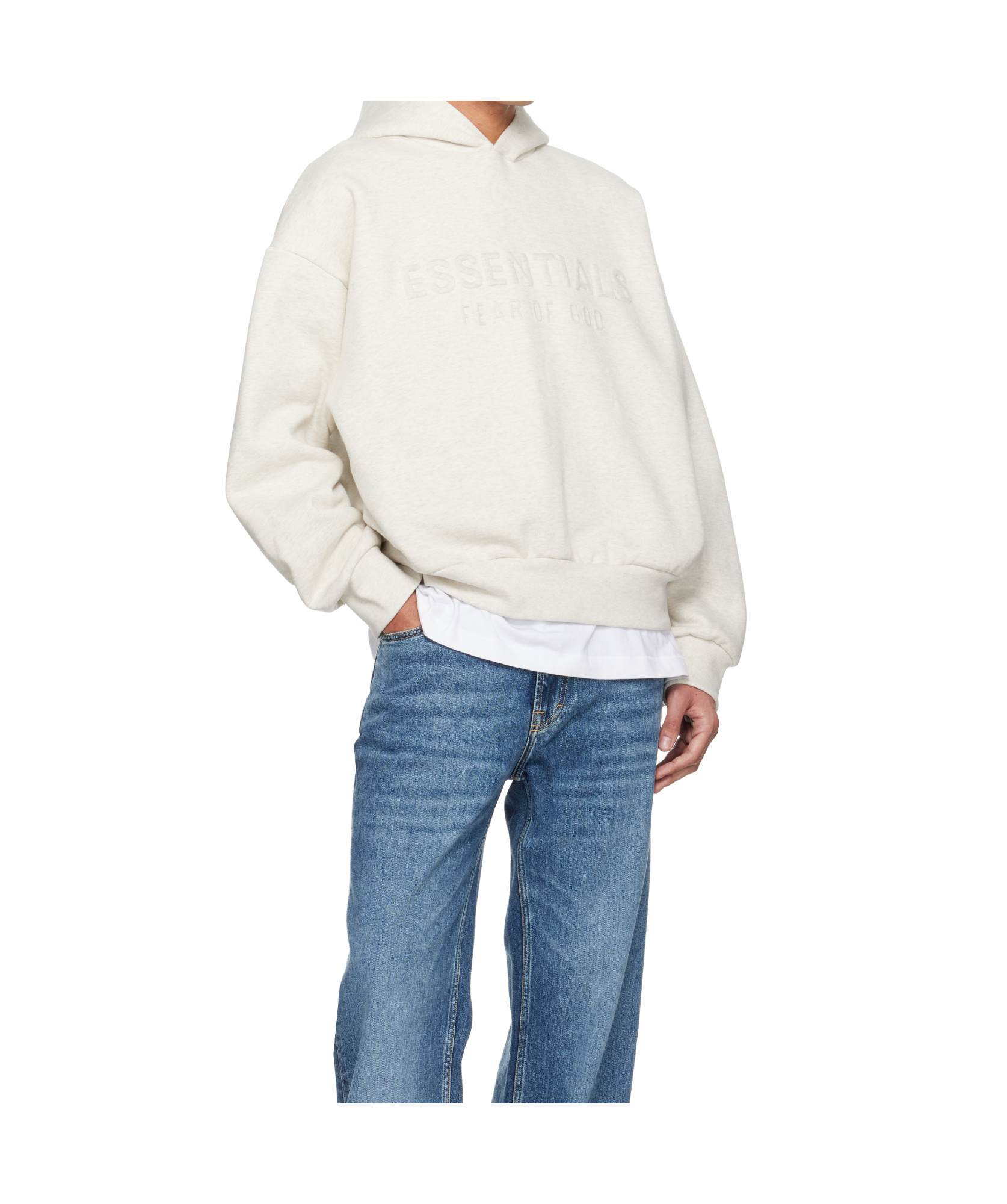 Essentials Embossed-logo Hoodie In Multi