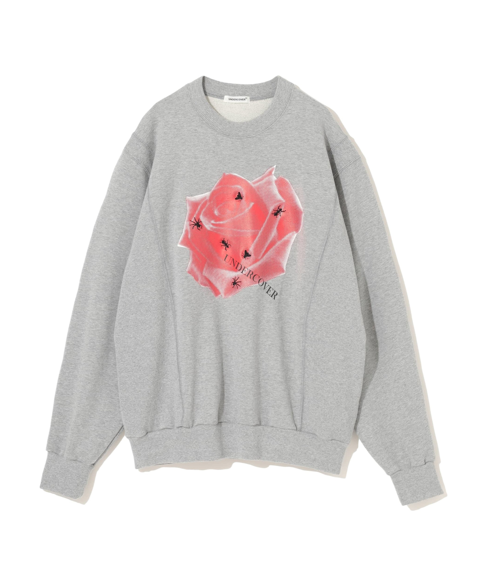 Undercover Rose-appliqu� Cotton Sweatshirt In Gray