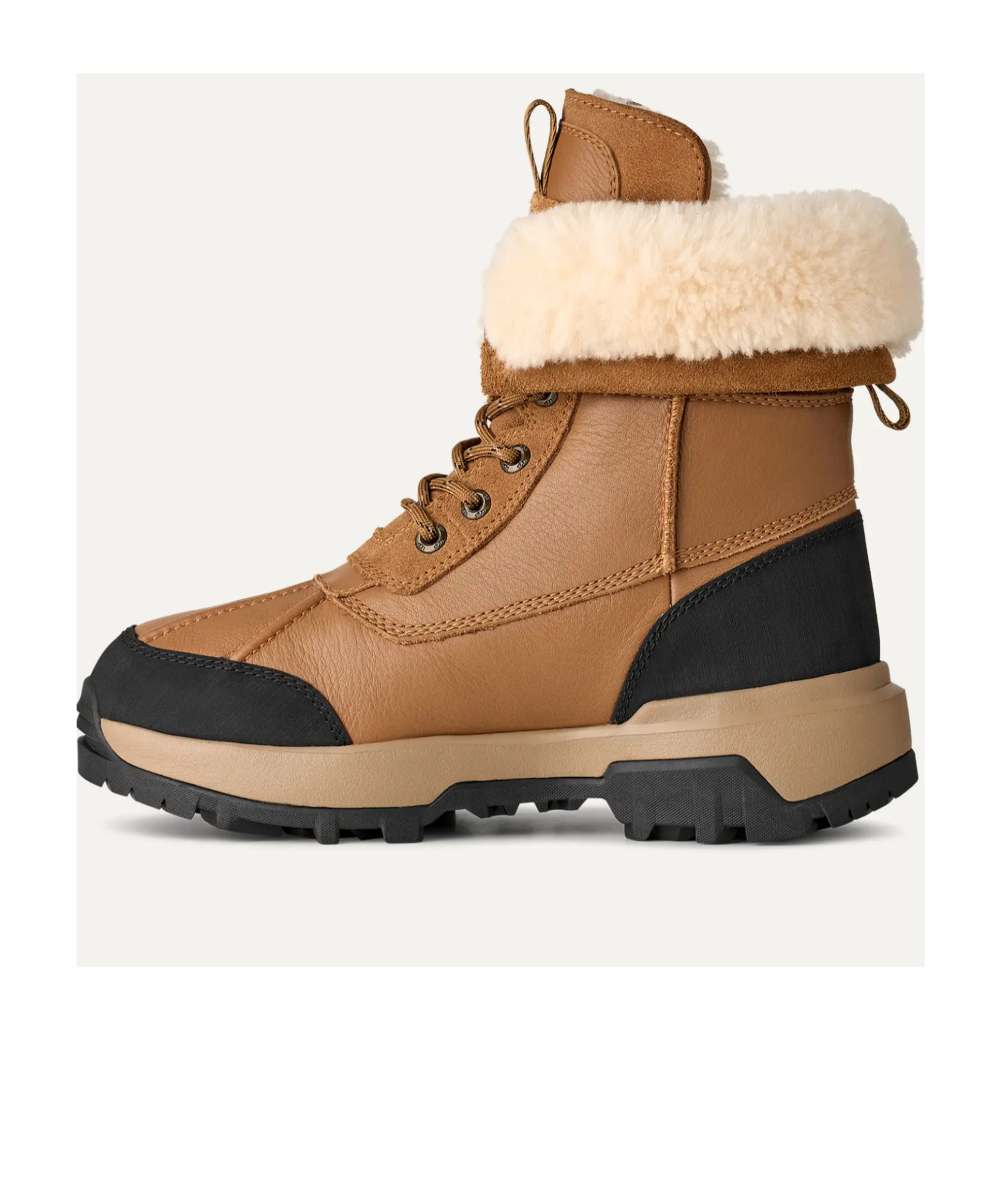 Ugg Round-toe Lace-up Boots In Burgundy