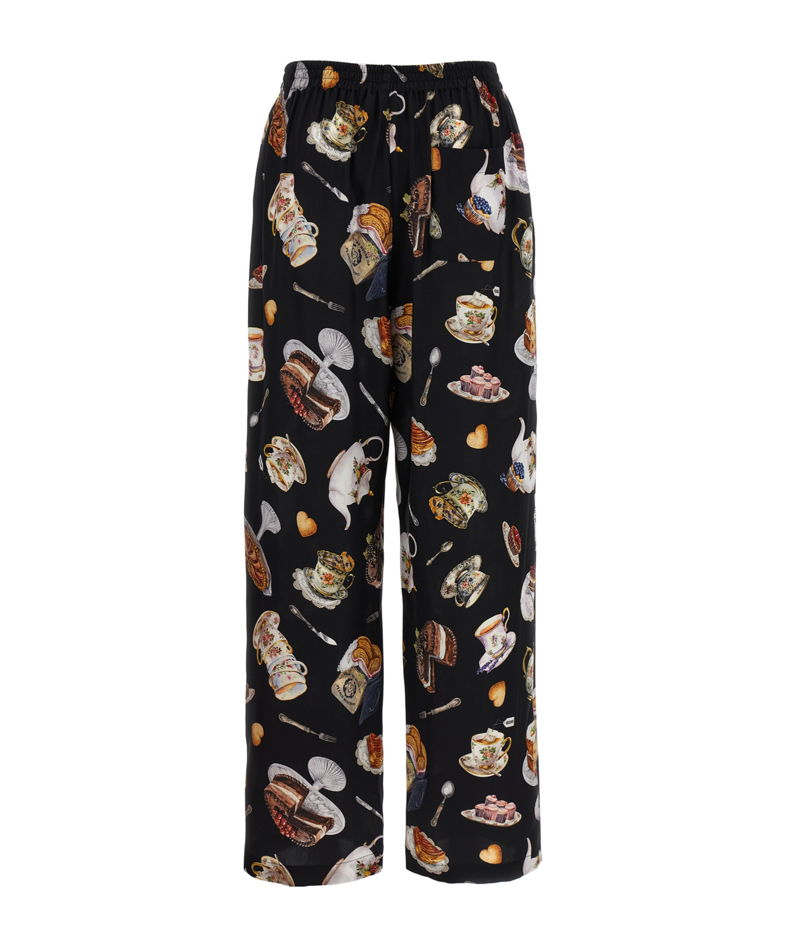 Moschino Pants Featuring Elastic Waistband Print In Black
