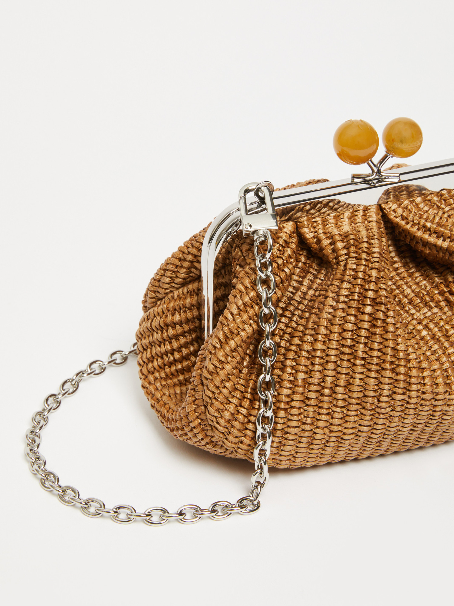 Weekend Max Mara Small Raffia-effect Pasticcino Bag In Brown