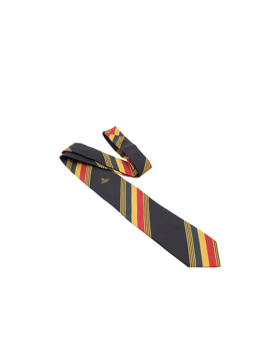 Vivienne Westwood Striped Tie In Black