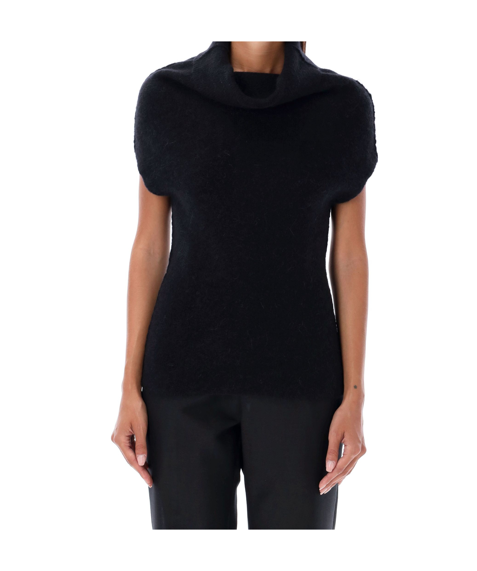 Rick Owens Sl Crater Knit Top In Black