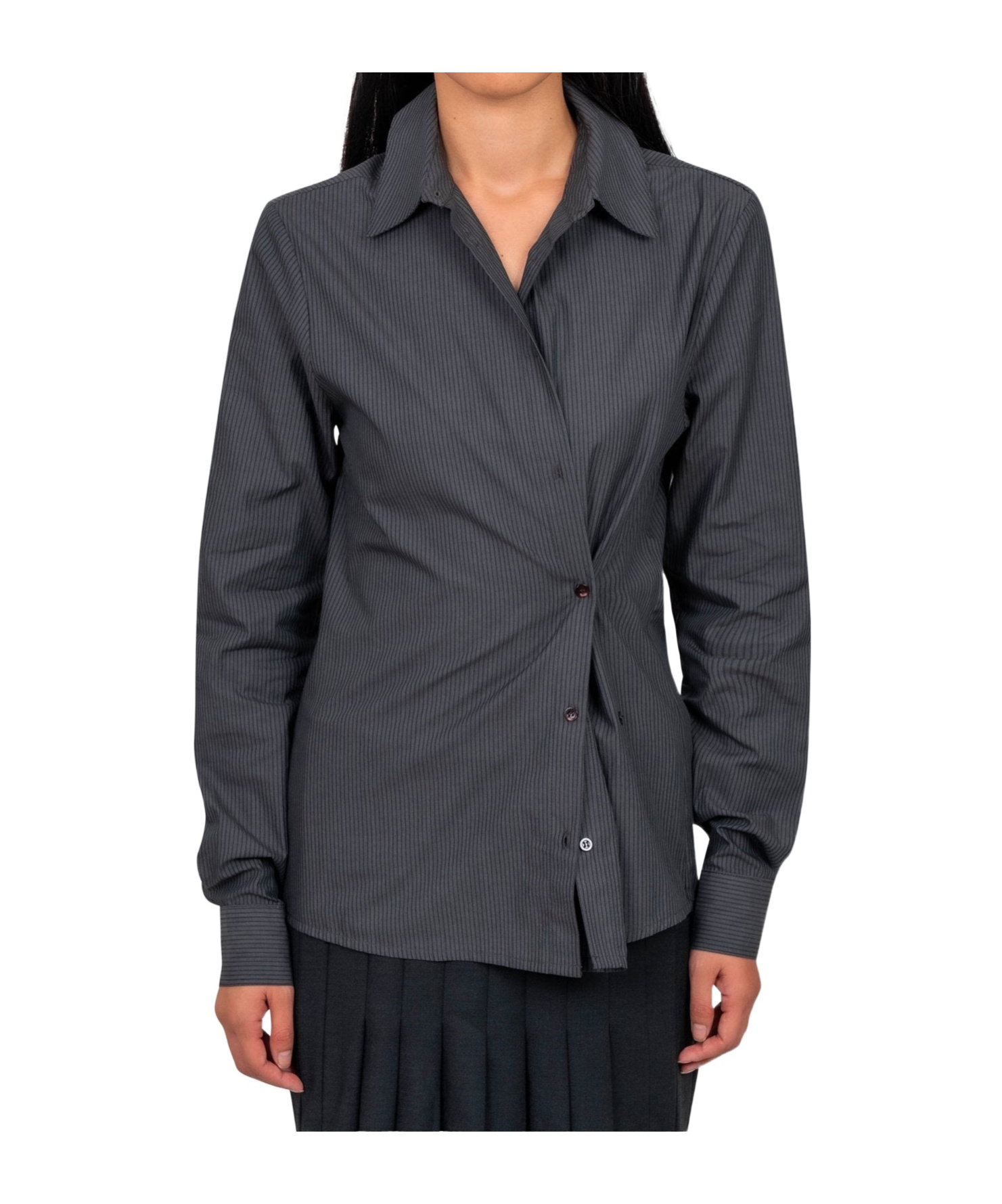 Paloma Wool Asymmetric Long-sleeve Shirt In Gray