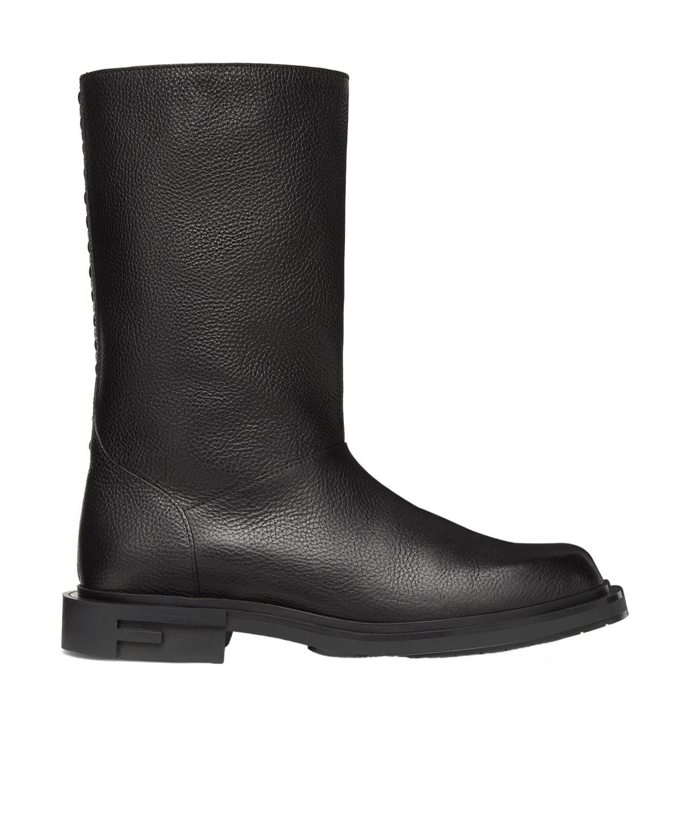 Fendi Leather Frame Boots In Black
