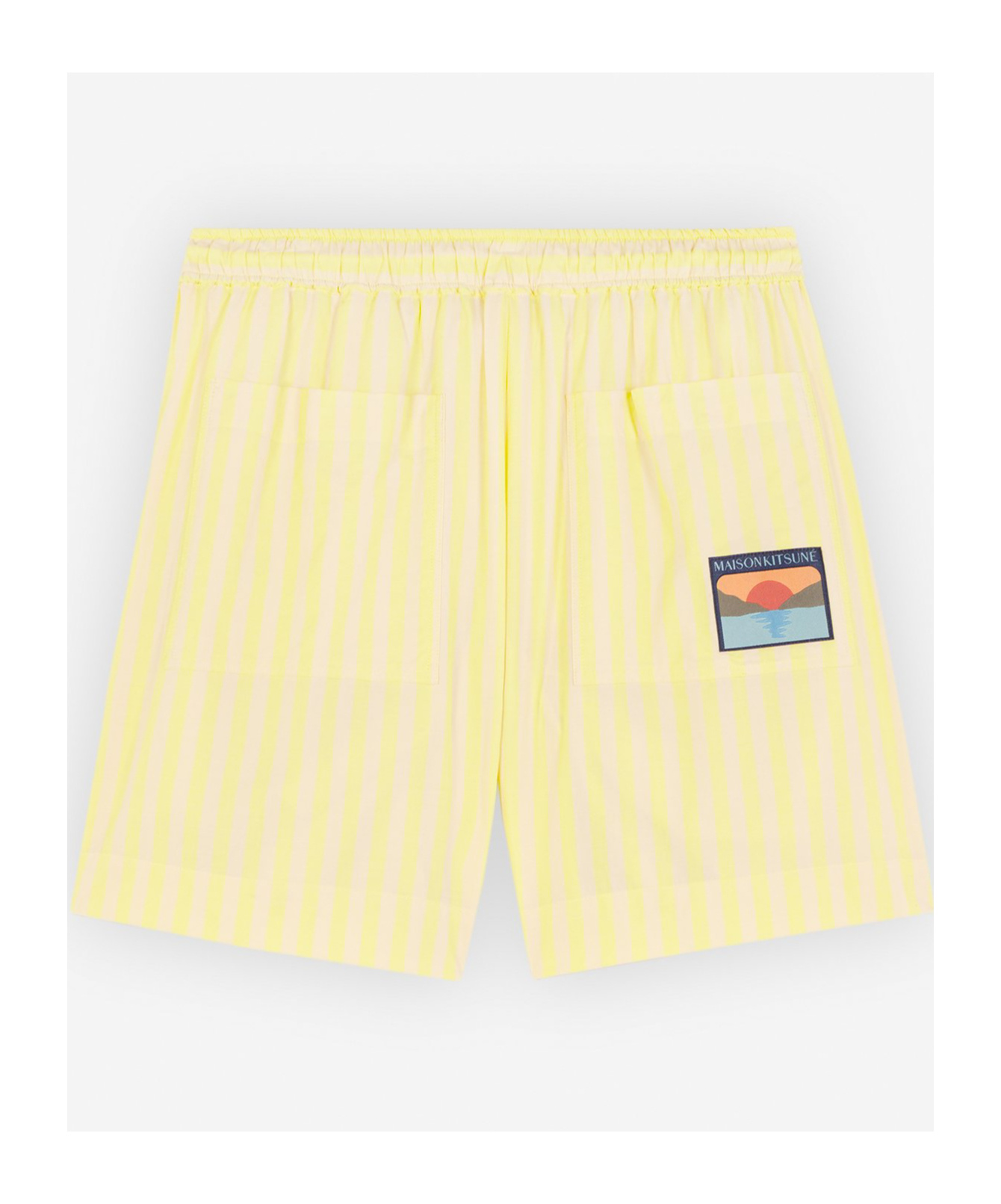 Maison Kitsuné Maison Kitsune Striped Poplin Bermuda Shorts For In Nude