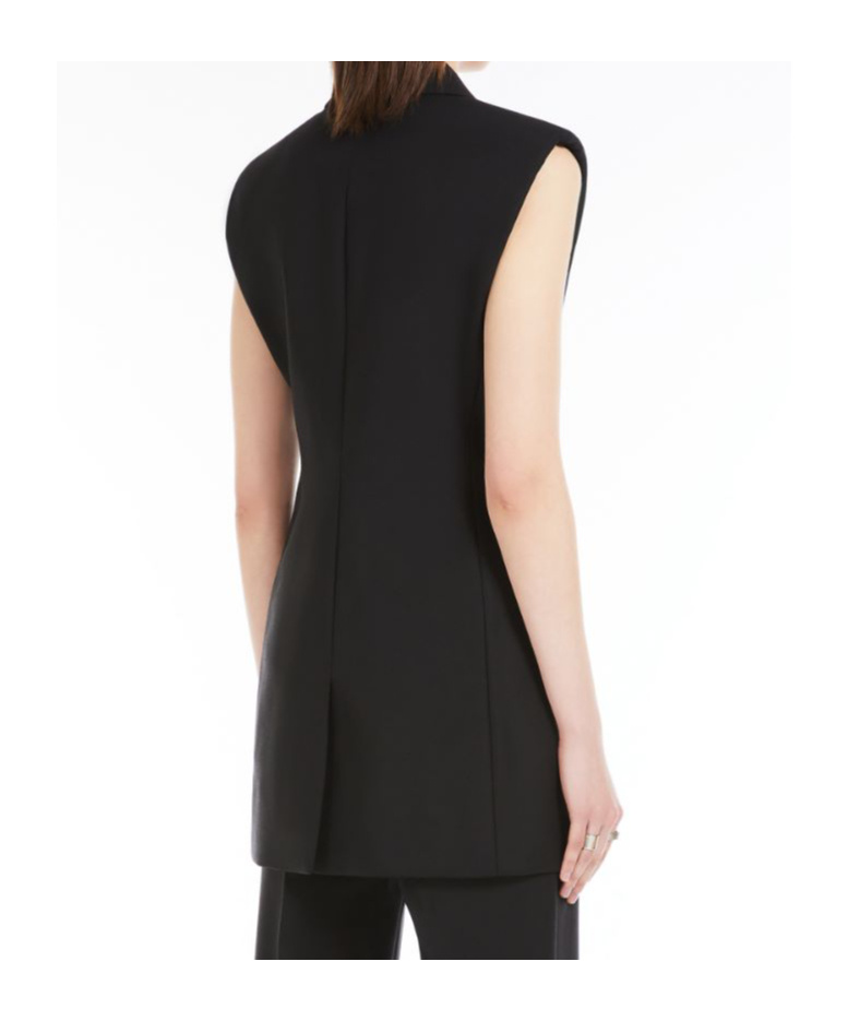 Sportmax Double-breasted Sleeveless Jacket In Black