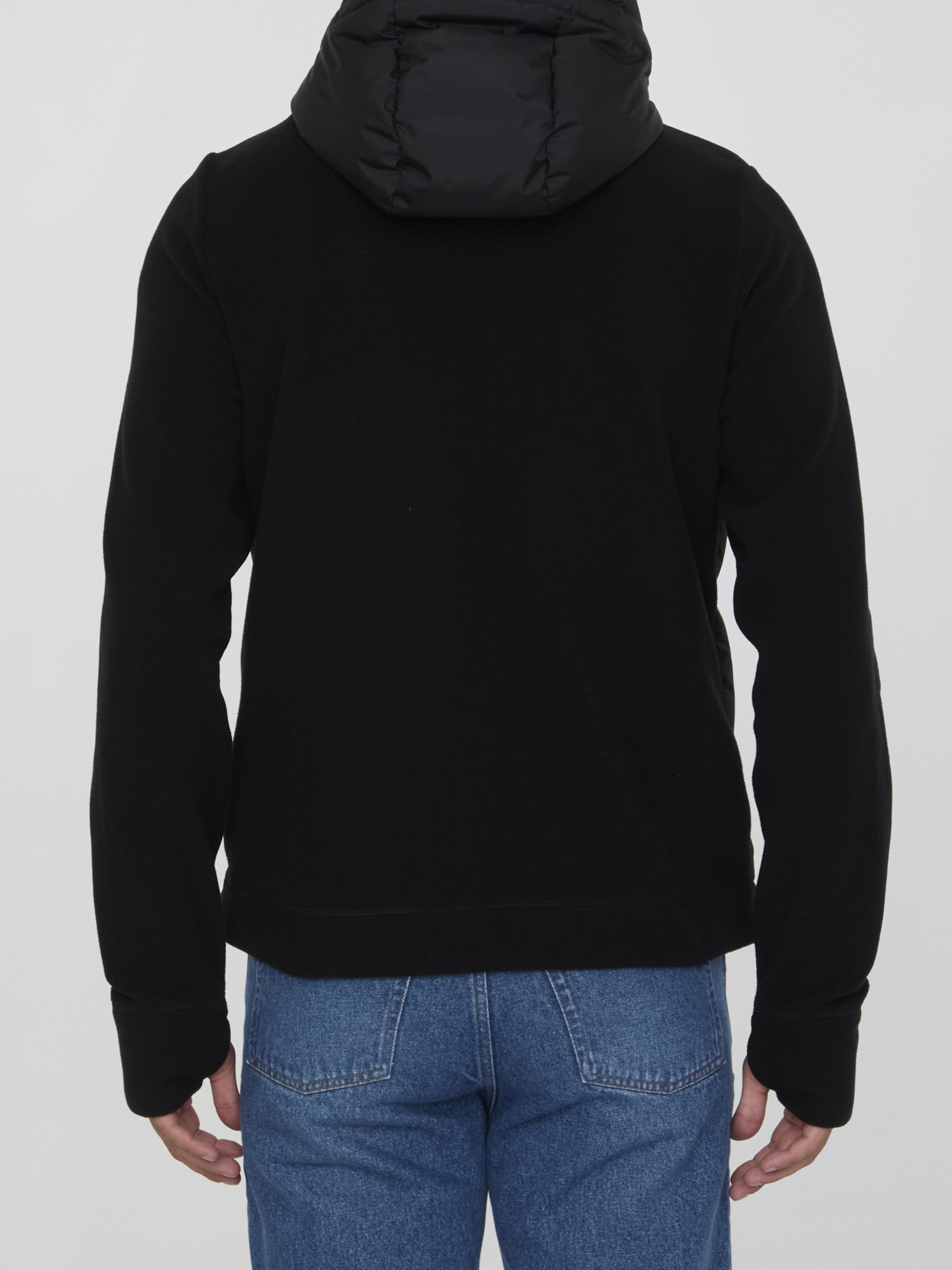 Moncler Grenoble Padded Hooded Cardigan In Black