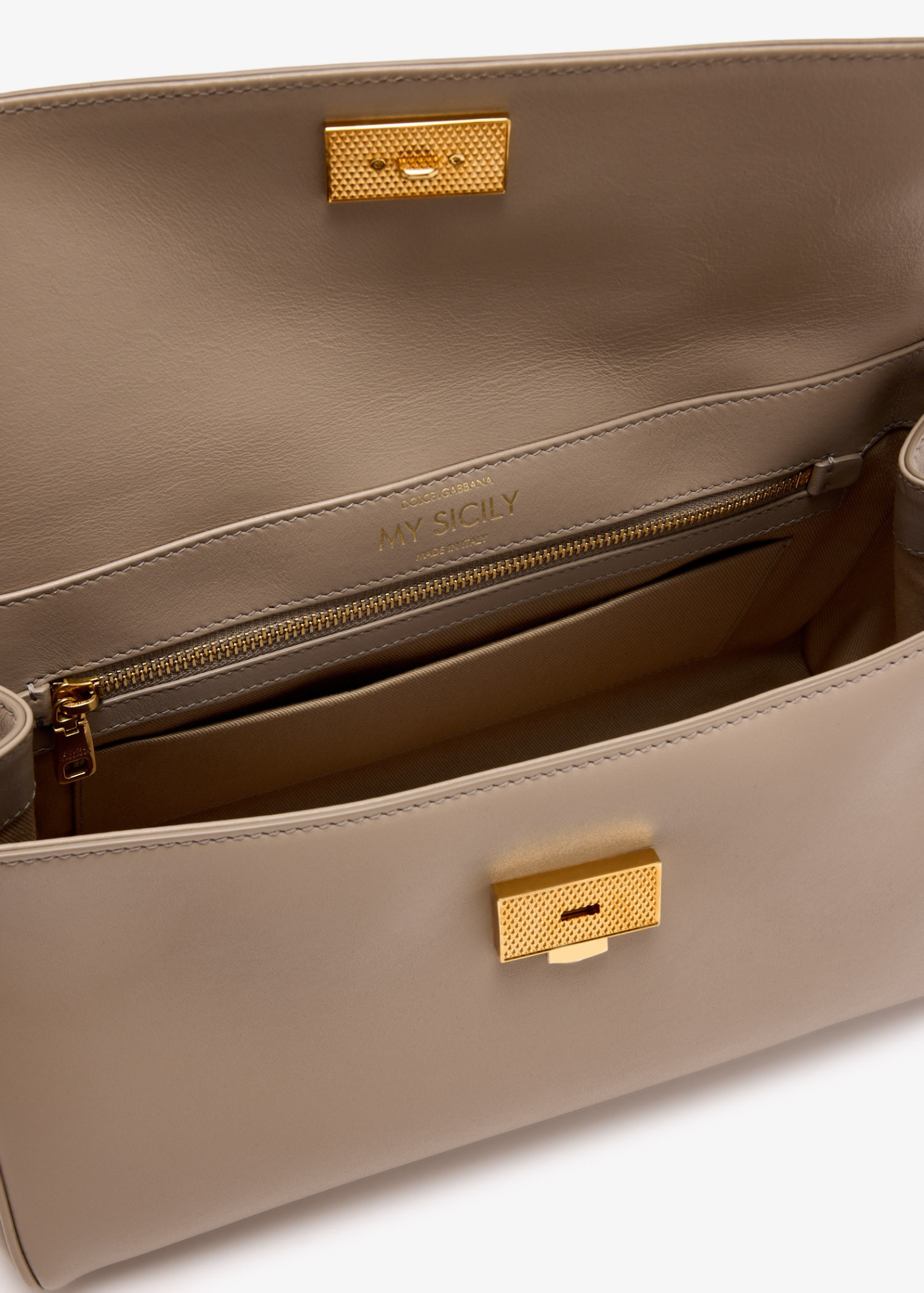Dolce & Gabbana Sicily Lock-charm Leather Tote Bag
