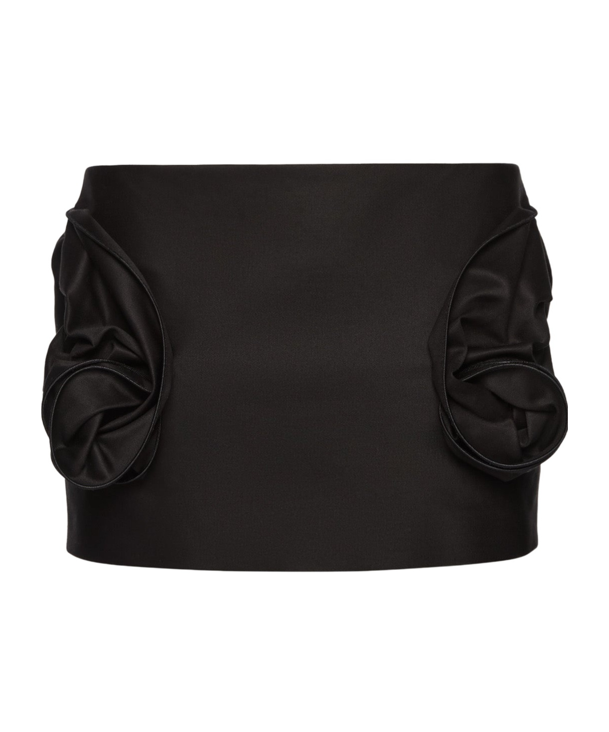 Magda Butrym Rose-detail Mini Skirt In Black