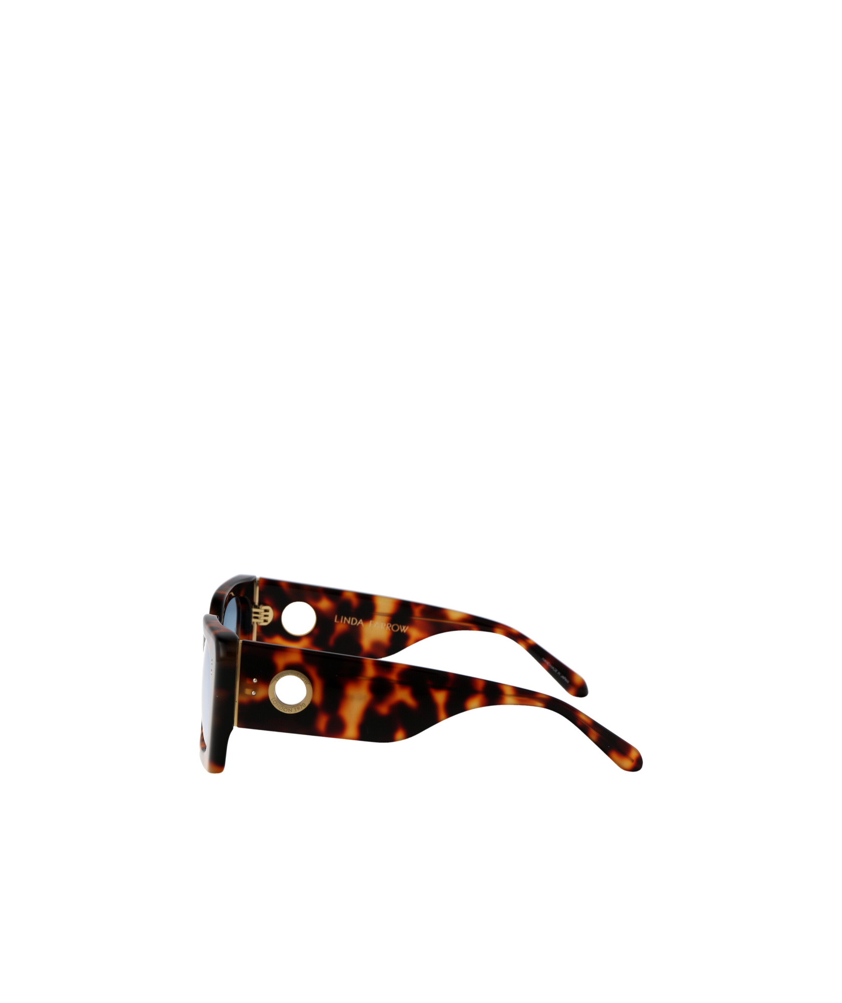 Linda Farrow Lfl1297 T - Shell / Yellow Gold Sunglasses In Blue
