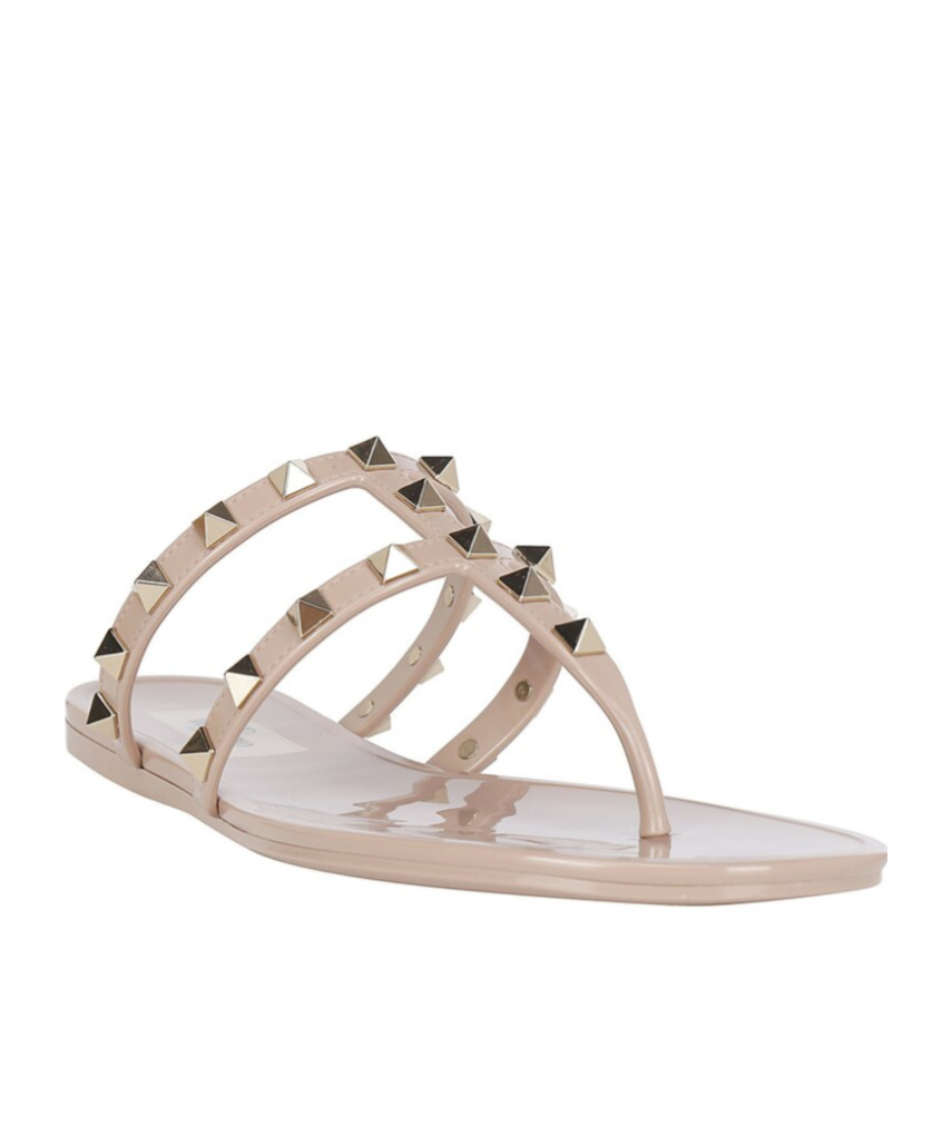 VALENTINO GARAVANI ROCKSTUD FLAT RUBBER SANDAL