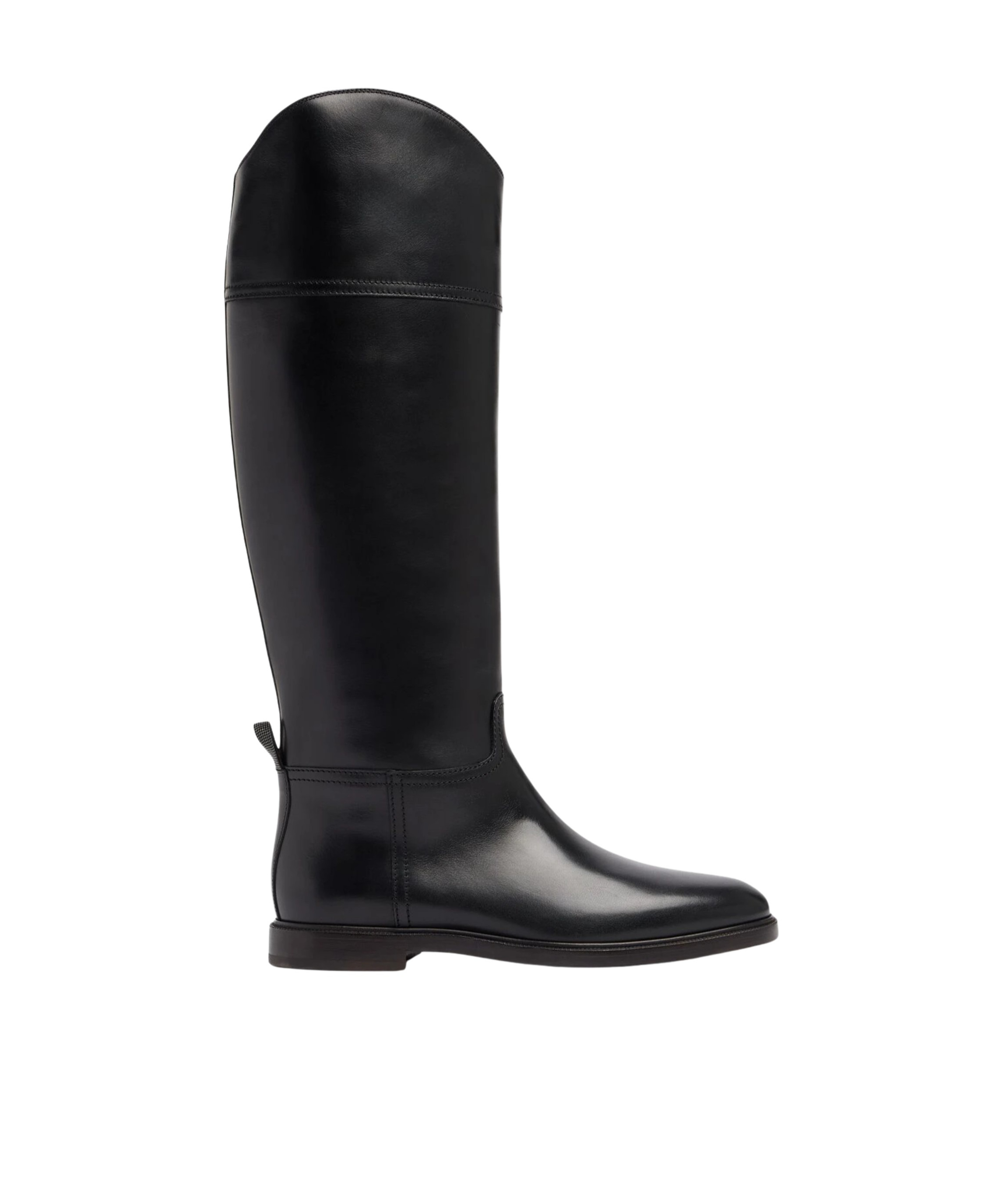 Brunello Cucinelli Knee High Leather Riding Footwear In Multi
