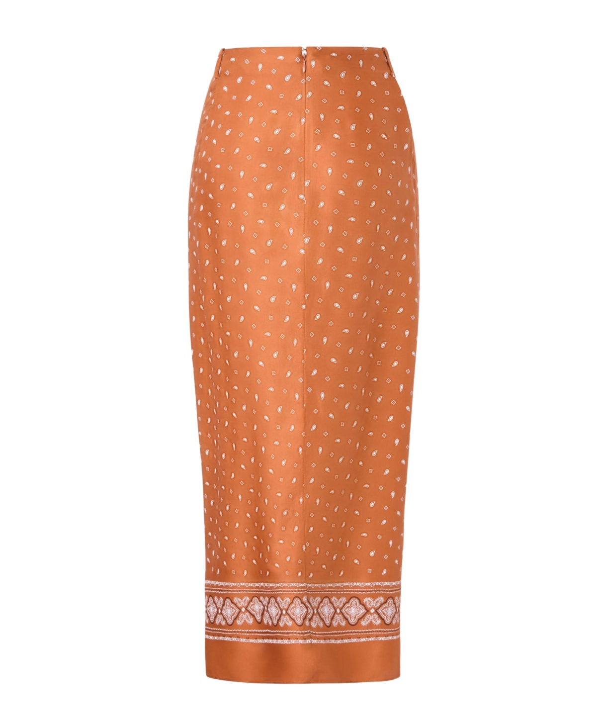 Pinko Bandana-print Finished Edge Skirt In Orange