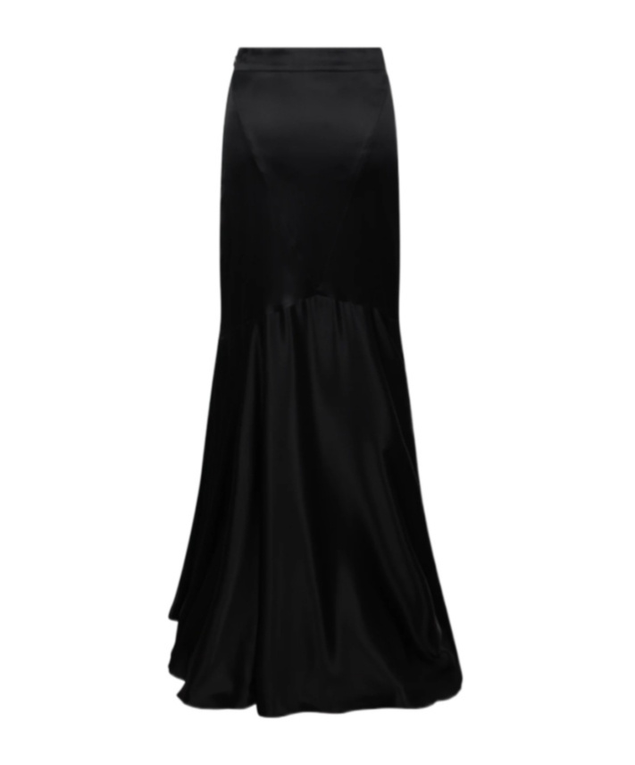 Nina Ricci Satin Mermaid Maxi Skirt In Black