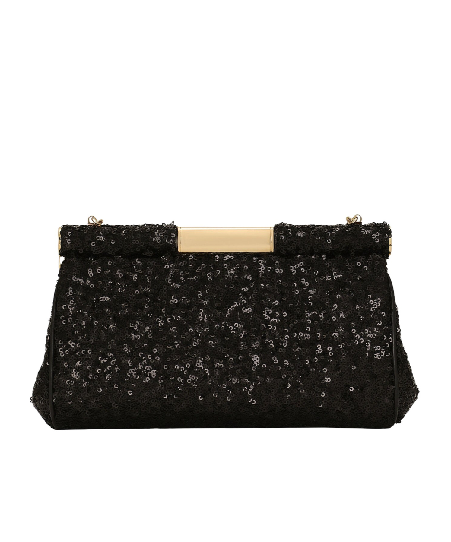 Dolce & Gabbana Sequined Clutch Bag In Black