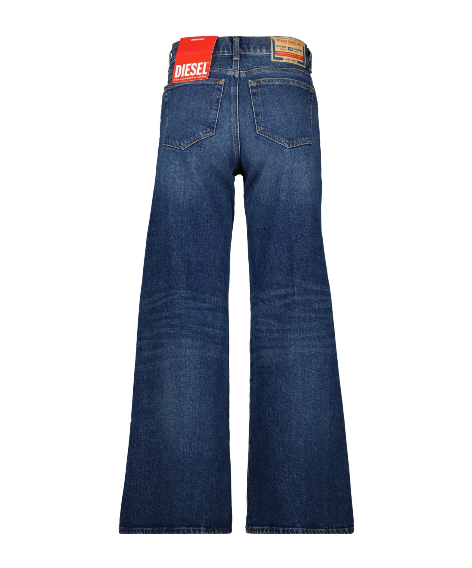 Diesel 'd-sire 1996' Blue Jeans With Wide Leg And Logo Patch On The Rear In Blue