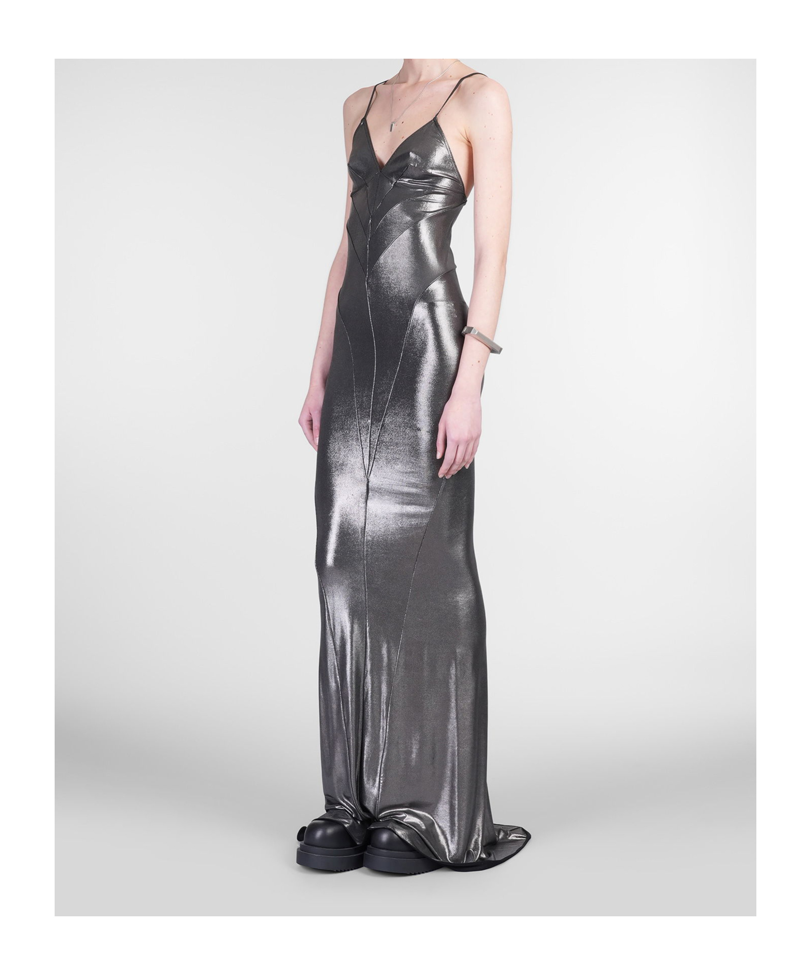 Rick Owens Lamé-effect Maxi Dress
