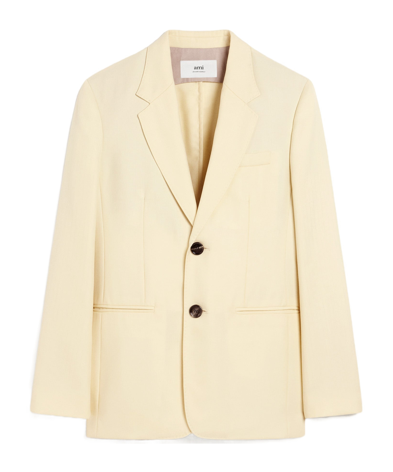 Ami Alexandre Mattiussi Yellow Wool Semi-lined Jacket Yellow In Nude
