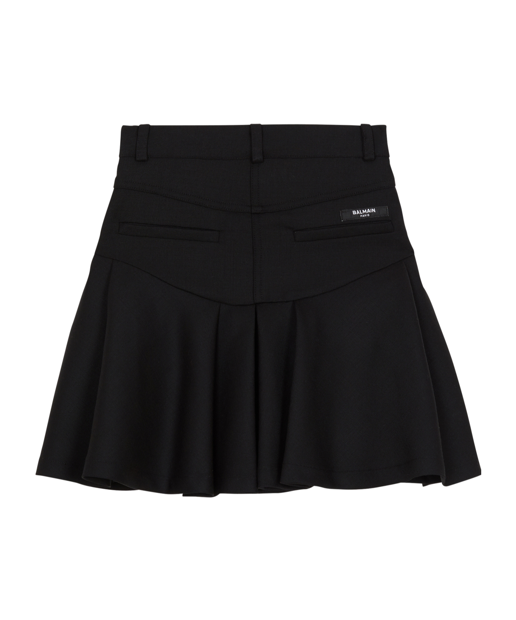 Balmain Belt-ring Flared Skirt In Black