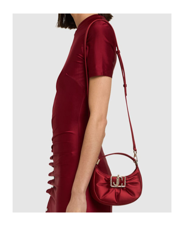 Shop Jimmy Choo Mini Edie Satin Hobo Bag