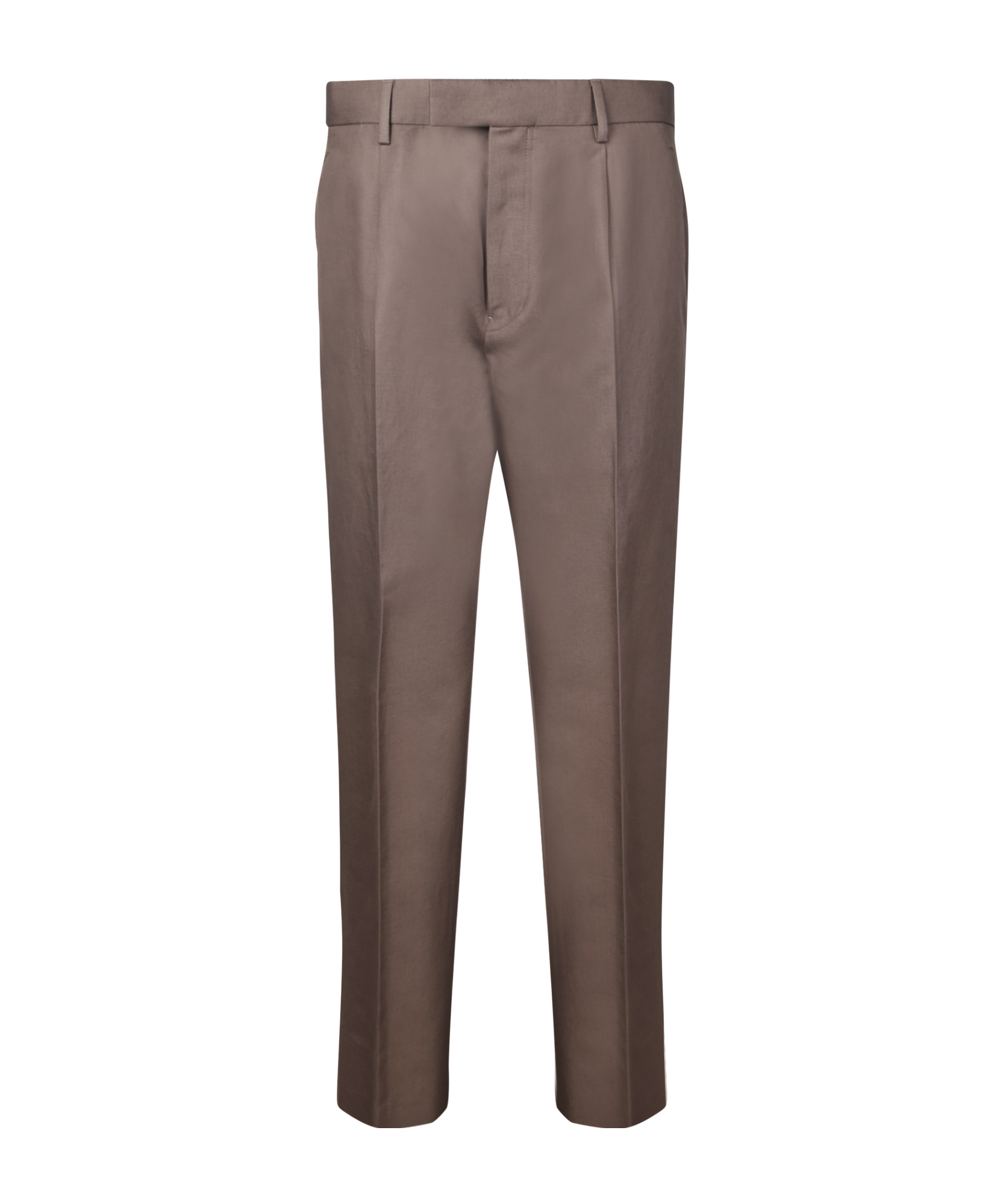 Shop Zegna Twill Trousers In Brown