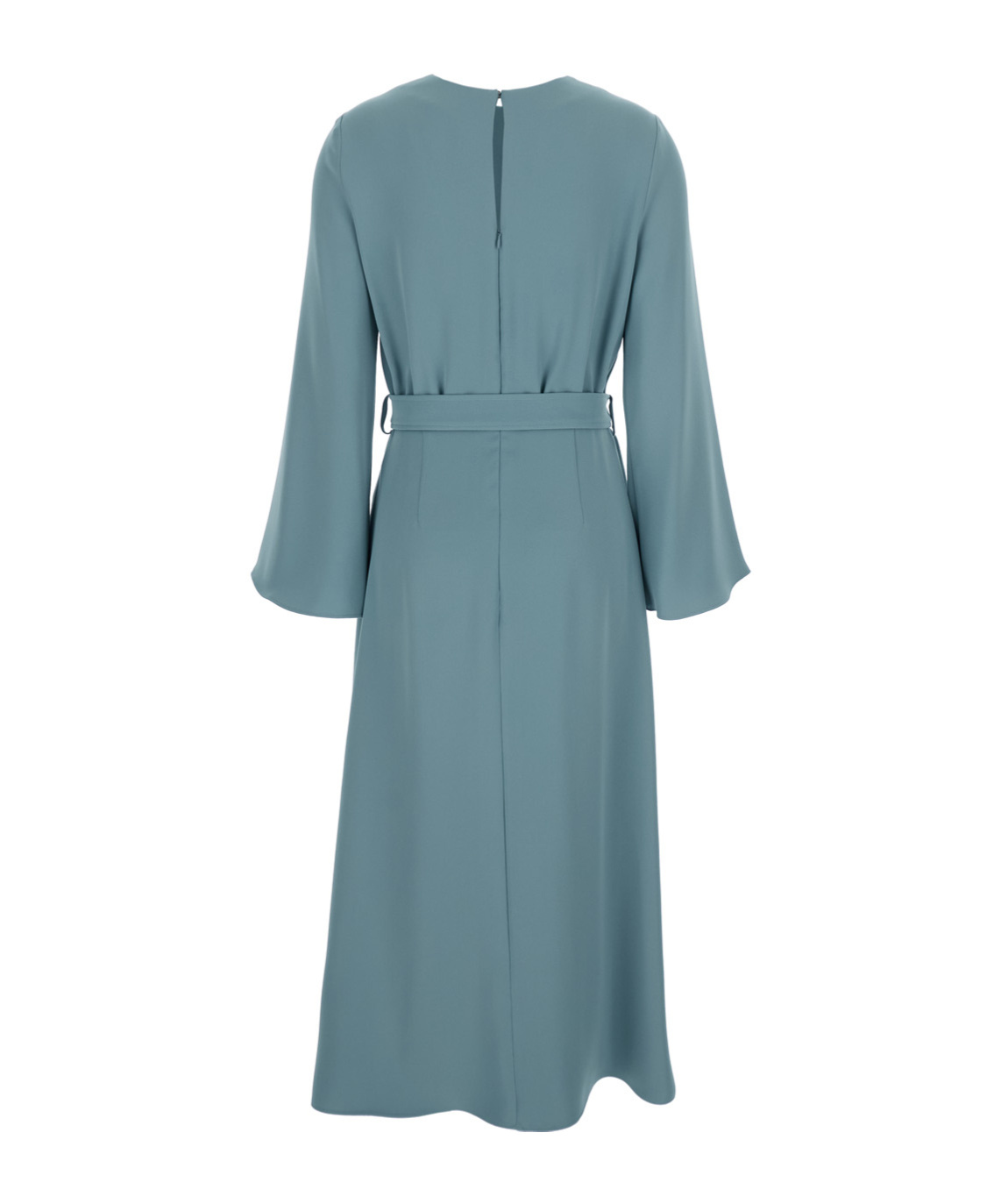 P.a.r.o.s.h Long-sleeve Belted Midi Dress In Blue