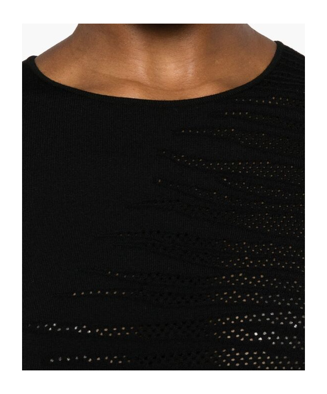 Roberto Cavalli Openwork-areas Mini Dress In Black