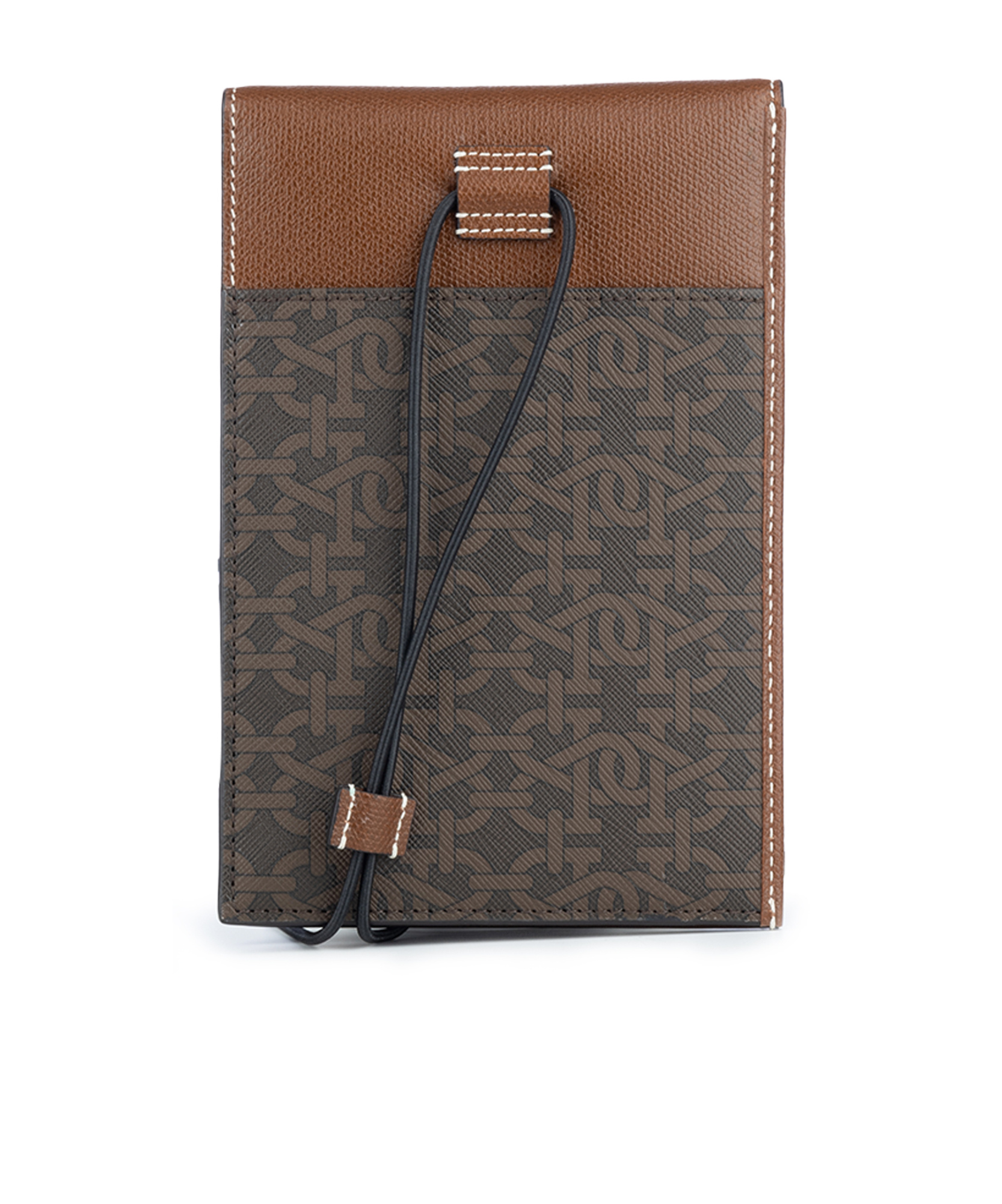 Bally Strap Wallet With Stitching And Monogram Pattern In Black
