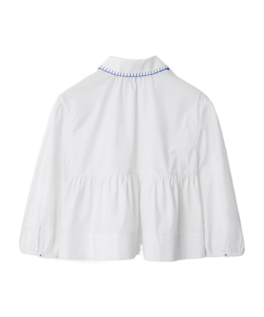 BURBERRY BURBERRY KIDS EMBROIDERED COLLAR BLOUSE
