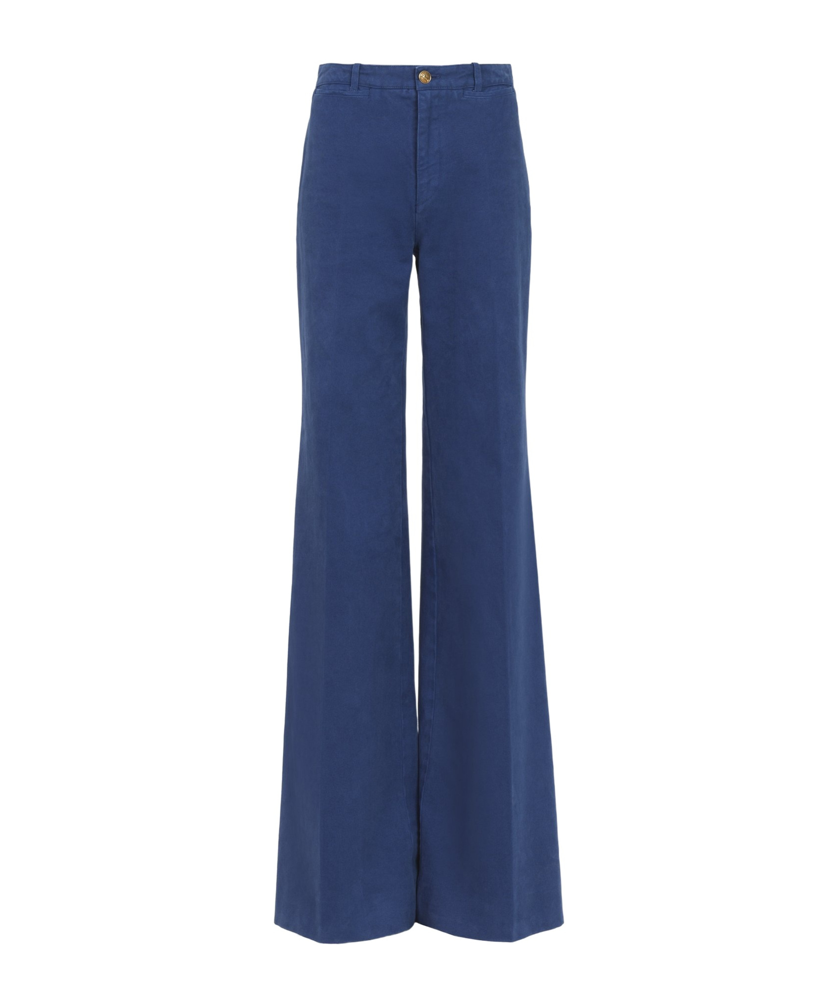 Chloé Cotton Canvas Bell Bottoms In Blue