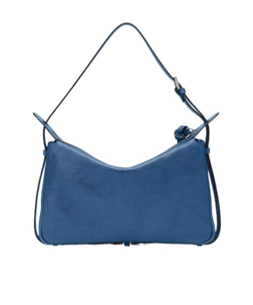 Fendi Blue Denim-effect Ff Jacquard And Brown Leather Bag In Blue