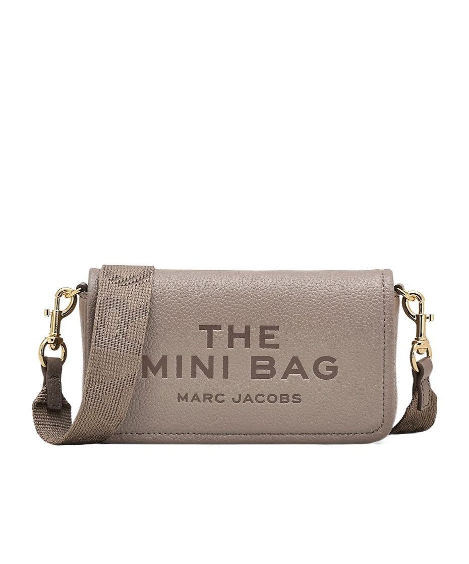 Marc Jacobs The Mini Bag Shoulder Bag In Grey Leather In Nude