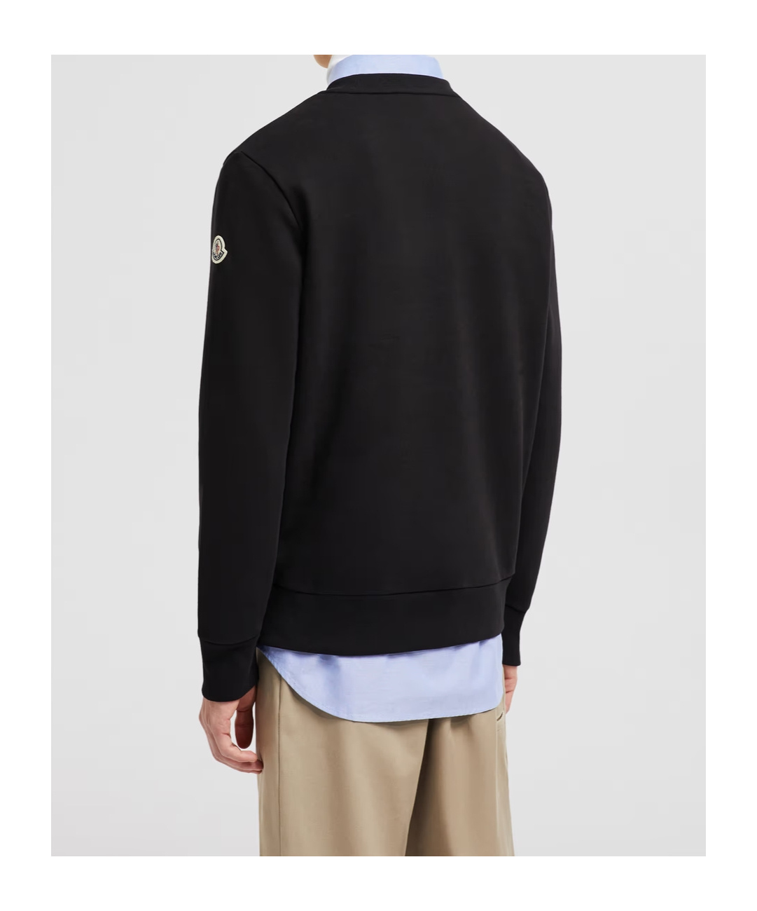 Moncler Embroidered Logo Sweatshirt In Black
