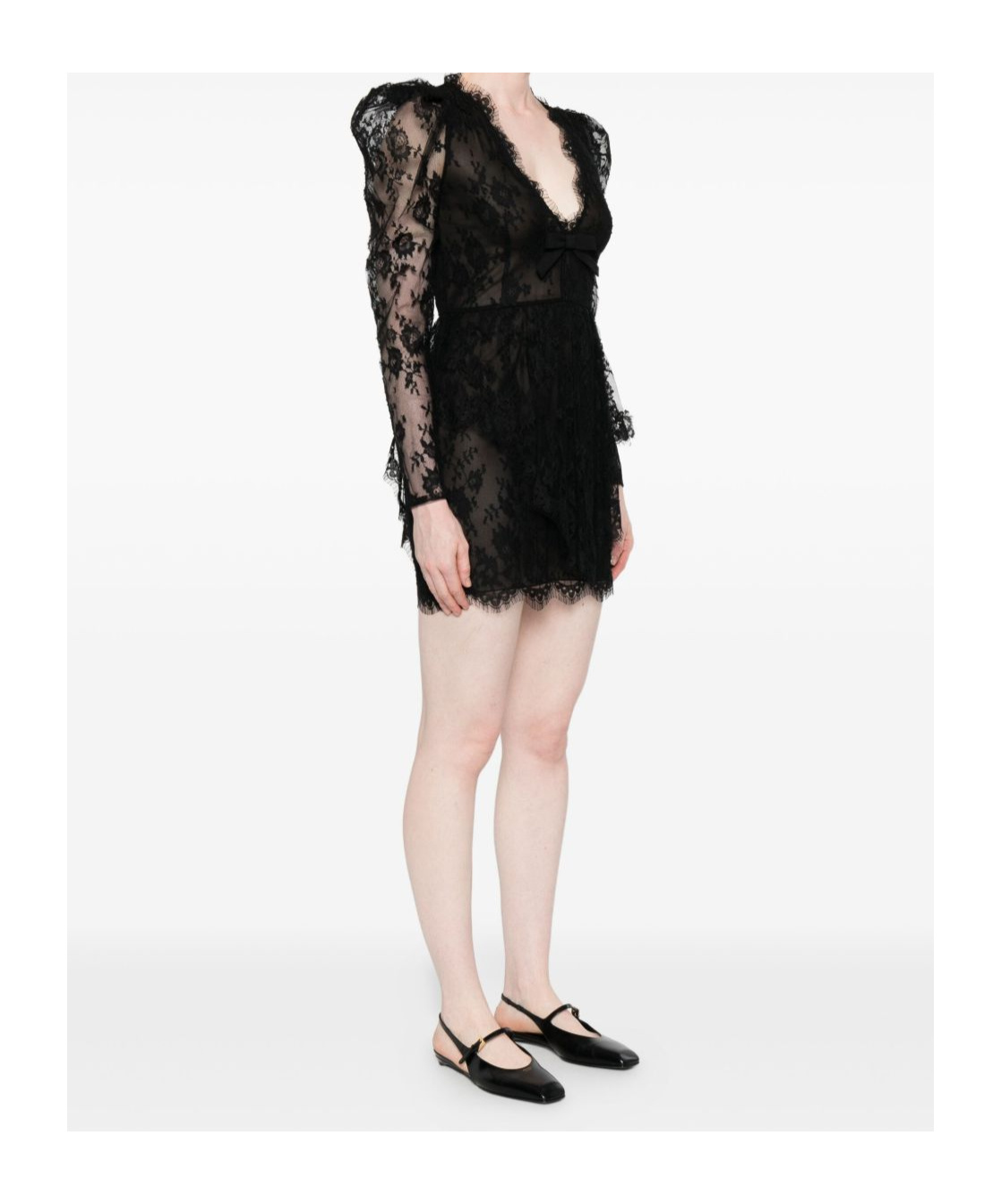 Alessandra Rich Lace Mini Dress In Black