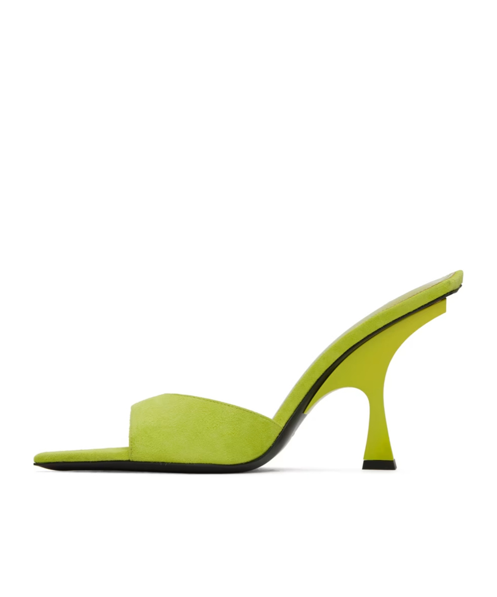 Attico Ester Open-toed Heels In Green