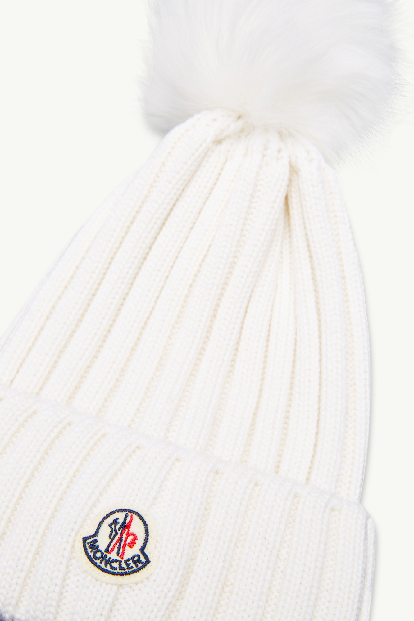 Moncler White Pom-pom Beanie In White
