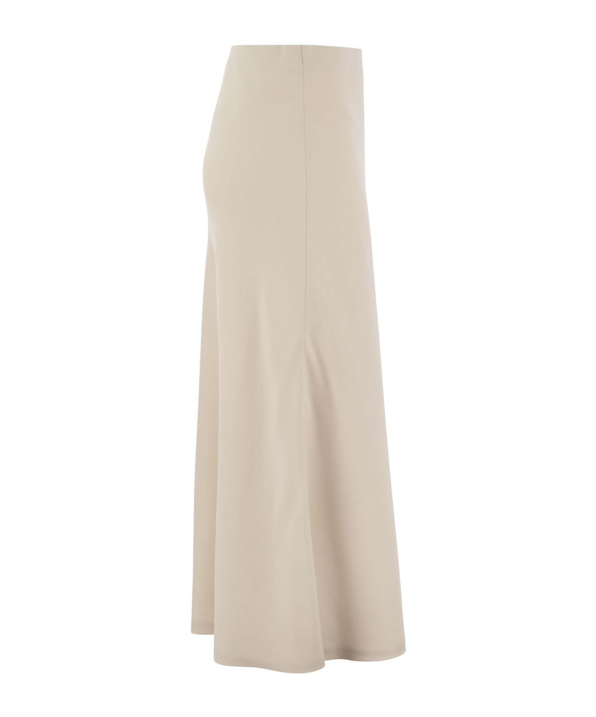 Brunello Cucinelli Flute Skirt In Comfort Viscose Couture Twill In Nude