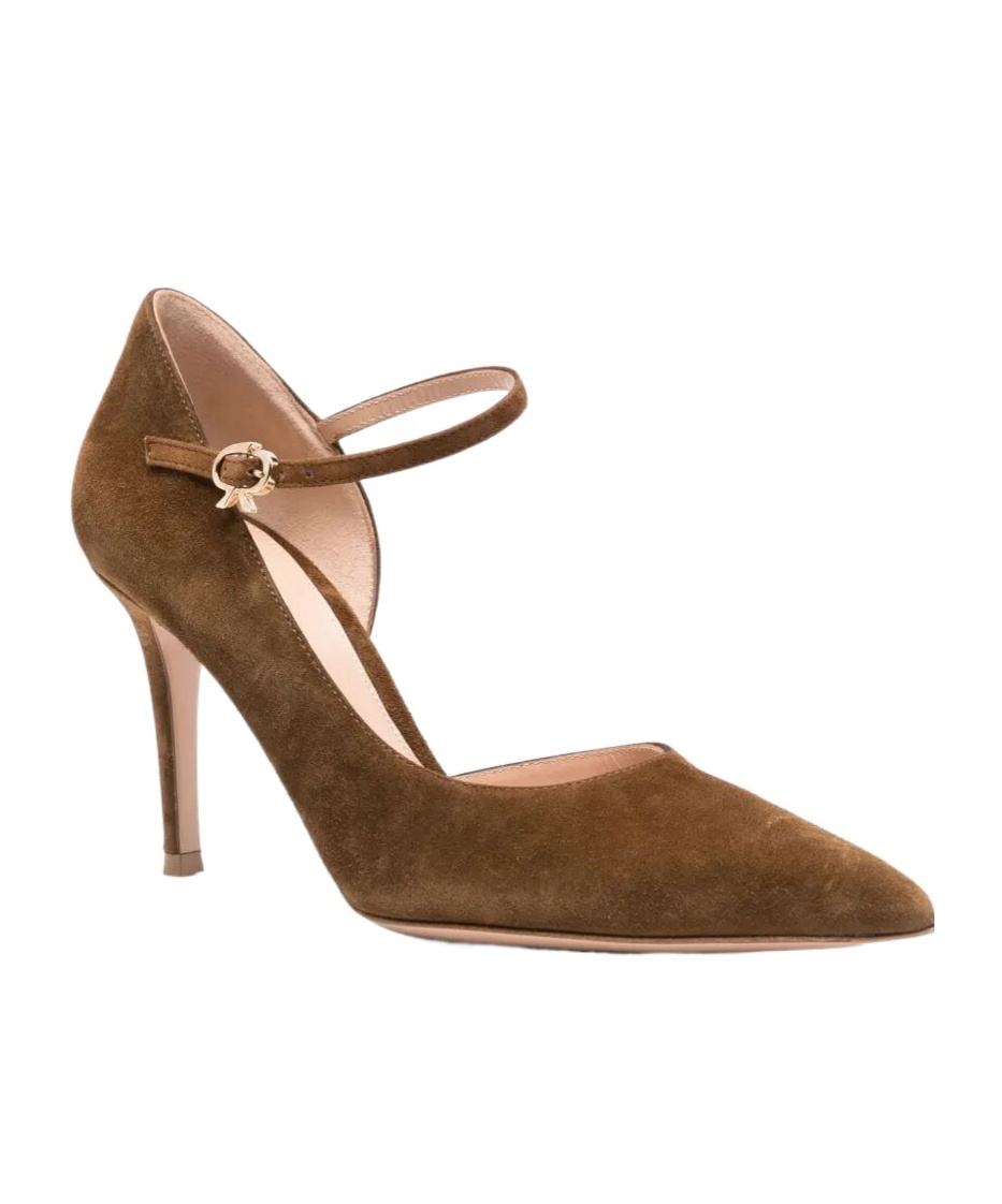 Gianvito Rossi Pointed Toe Suede Stiletto Heel Pumps In Brown