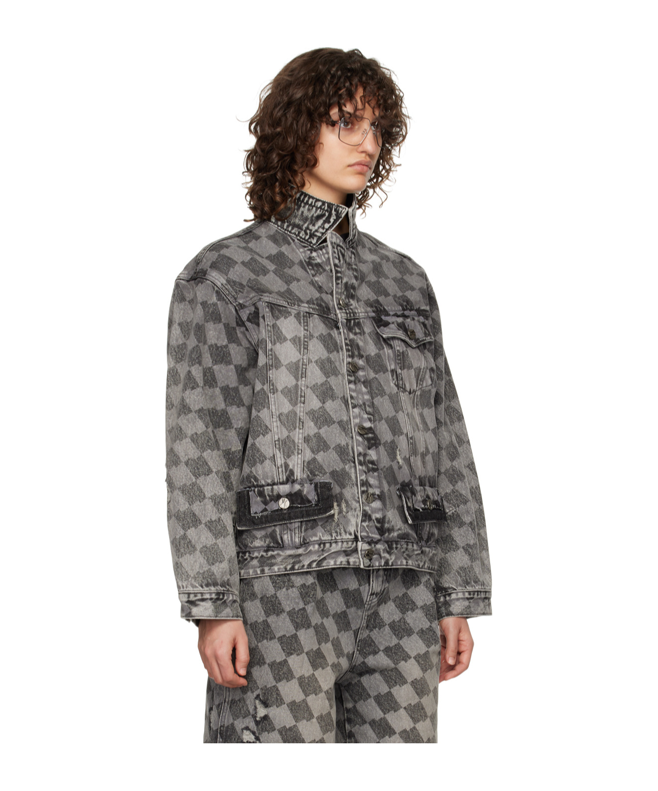 ADER ERROR FLIP POCKET BUTTON DENIM COAT