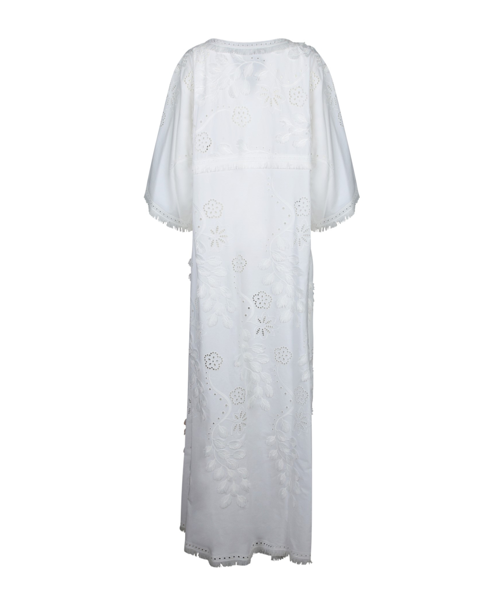 Alberta Ferretti Sangallo White Caftan Dress
