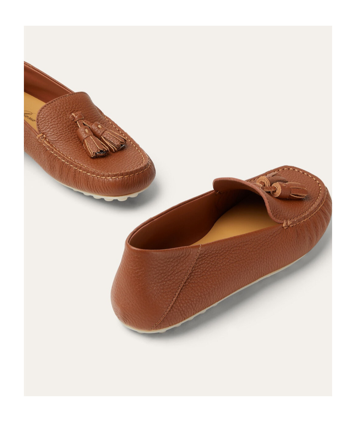 Loro Piana Round-head Flat Shoes In Brown