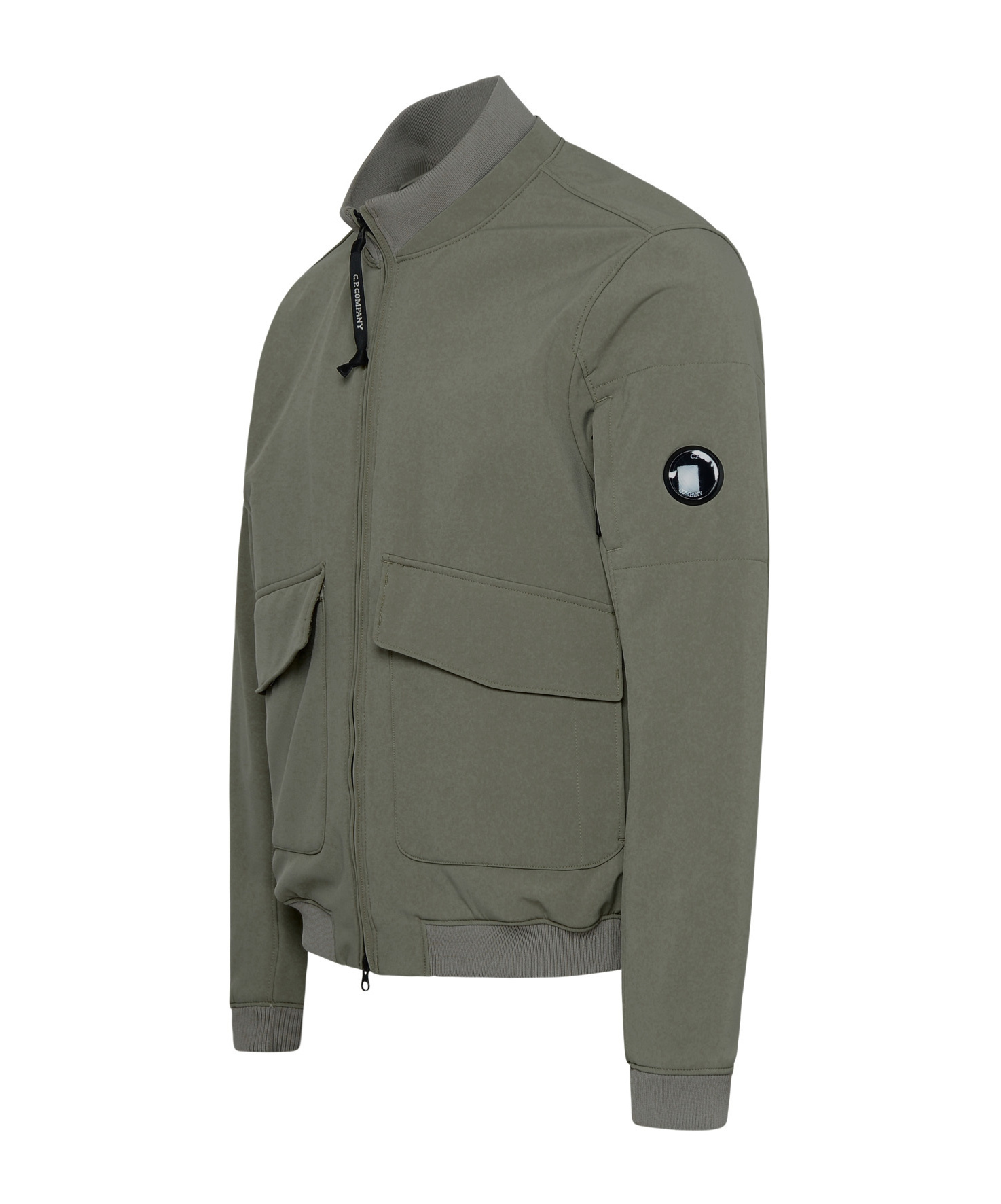 C.p. Company Lens-detail Zip-up Bomber Jacket In Gray